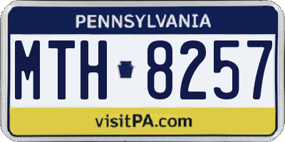 PA license plate MTH8257