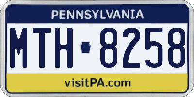 PA license plate MTH8258