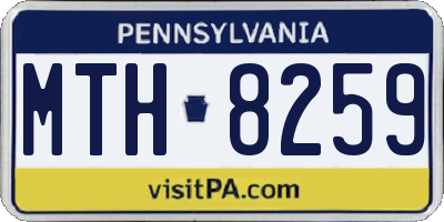 PA license plate MTH8259
