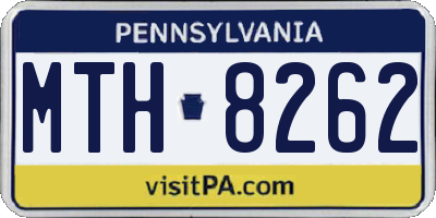 PA license plate MTH8262
