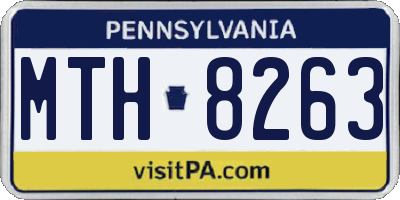 PA license plate MTH8263