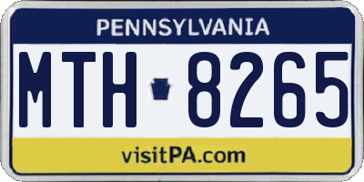 PA license plate MTH8265