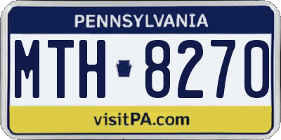 PA license plate MTH8270