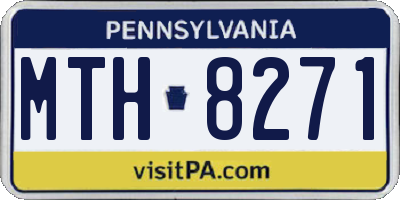 PA license plate MTH8271