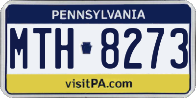 PA license plate MTH8273