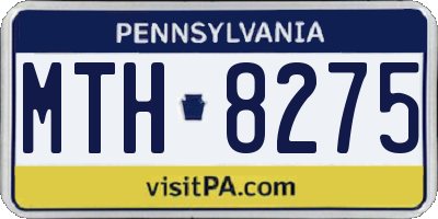 PA license plate MTH8275