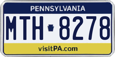 PA license plate MTH8278