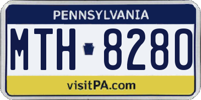 PA license plate MTH8280