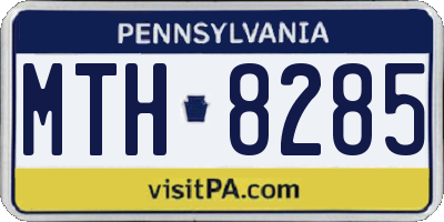 PA license plate MTH8285