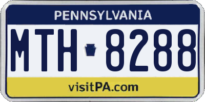 PA license plate MTH8288