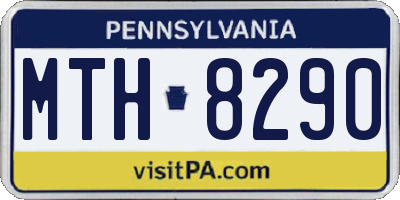 PA license plate MTH8290