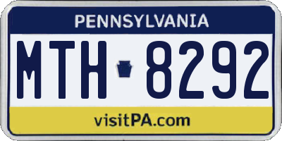 PA license plate MTH8292