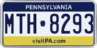 PA license plate MTH8293