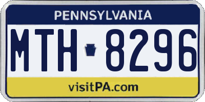 PA license plate MTH8296