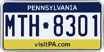 PA license plate MTH8301