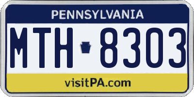 PA license plate MTH8303