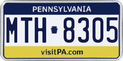 PA license plate MTH8305