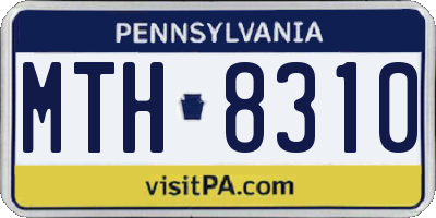 PA license plate MTH8310