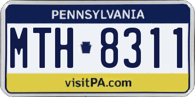 PA license plate MTH8311