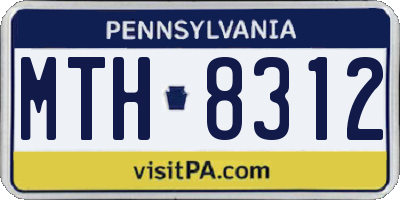 PA license plate MTH8312