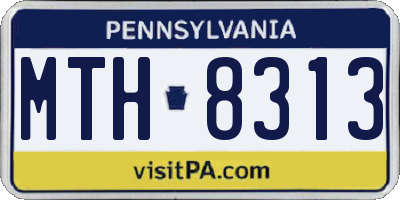 PA license plate MTH8313