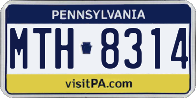 PA license plate MTH8314