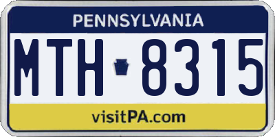 PA license plate MTH8315