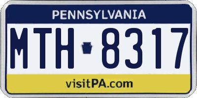 PA license plate MTH8317
