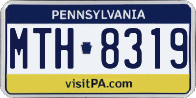 PA license plate MTH8319