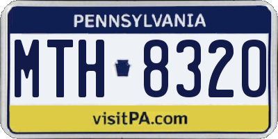 PA license plate MTH8320