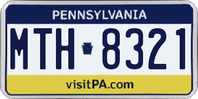 PA license plate MTH8321