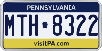 PA license plate MTH8322