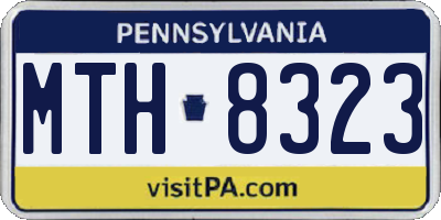 PA license plate MTH8323