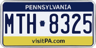 PA license plate MTH8325
