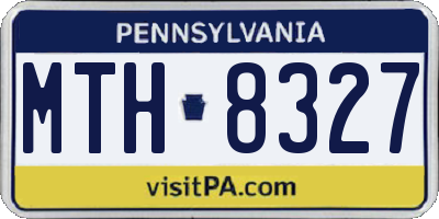 PA license plate MTH8327
