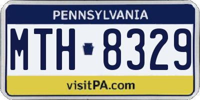 PA license plate MTH8329