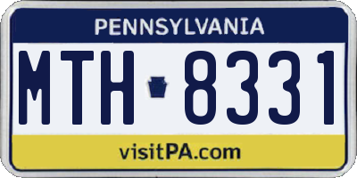 PA license plate MTH8331