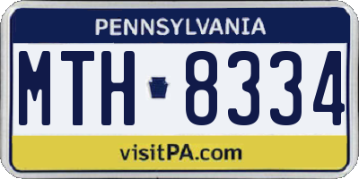 PA license plate MTH8334