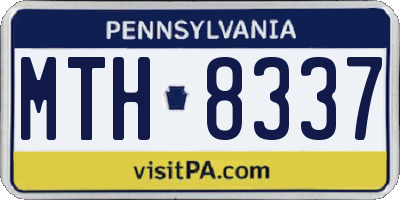 PA license plate MTH8337