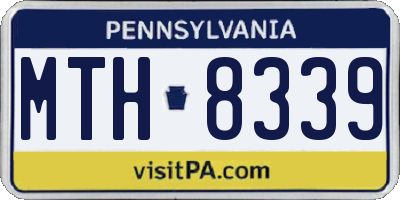 PA license plate MTH8339