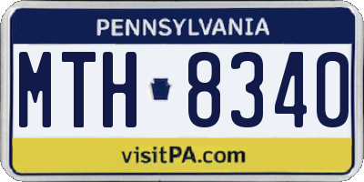 PA license plate MTH8340