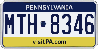 PA license plate MTH8346