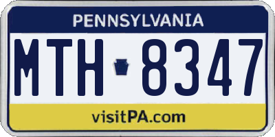 PA license plate MTH8347
