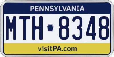 PA license plate MTH8348