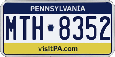 PA license plate MTH8352