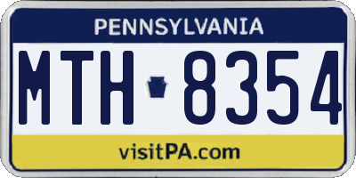PA license plate MTH8354