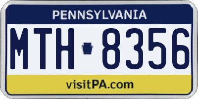 PA license plate MTH8356