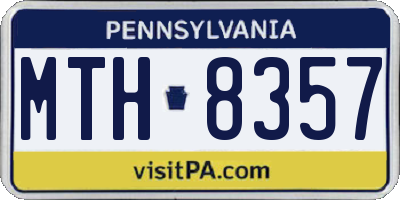 PA license plate MTH8357