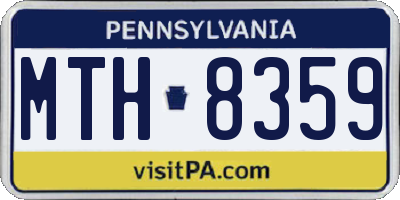 PA license plate MTH8359