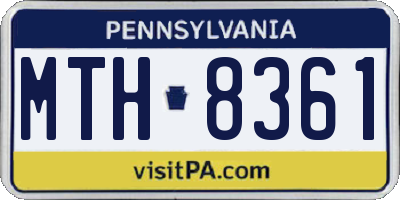 PA license plate MTH8361